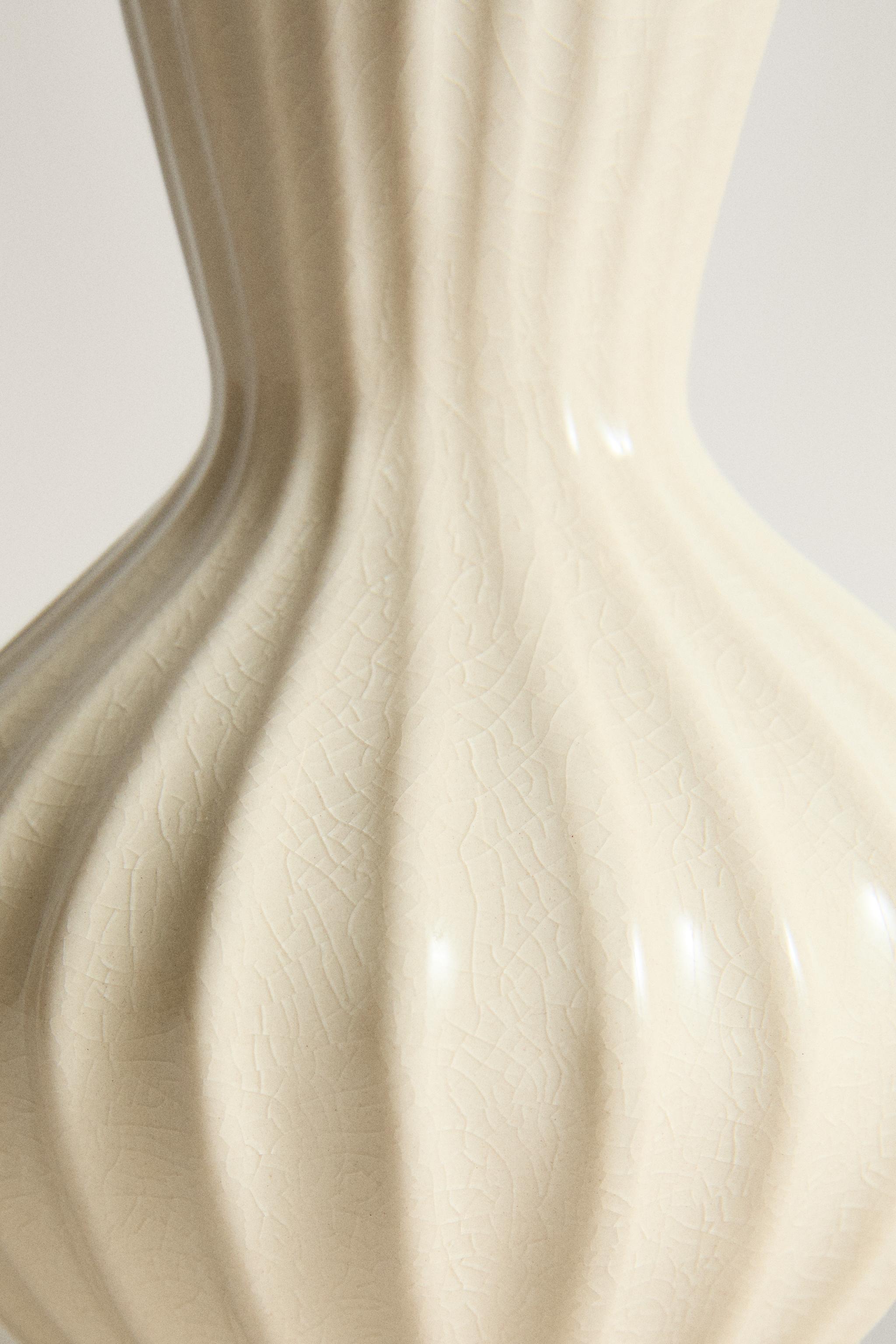 SMALL STRIPED GLAZED CERAMIC VASE